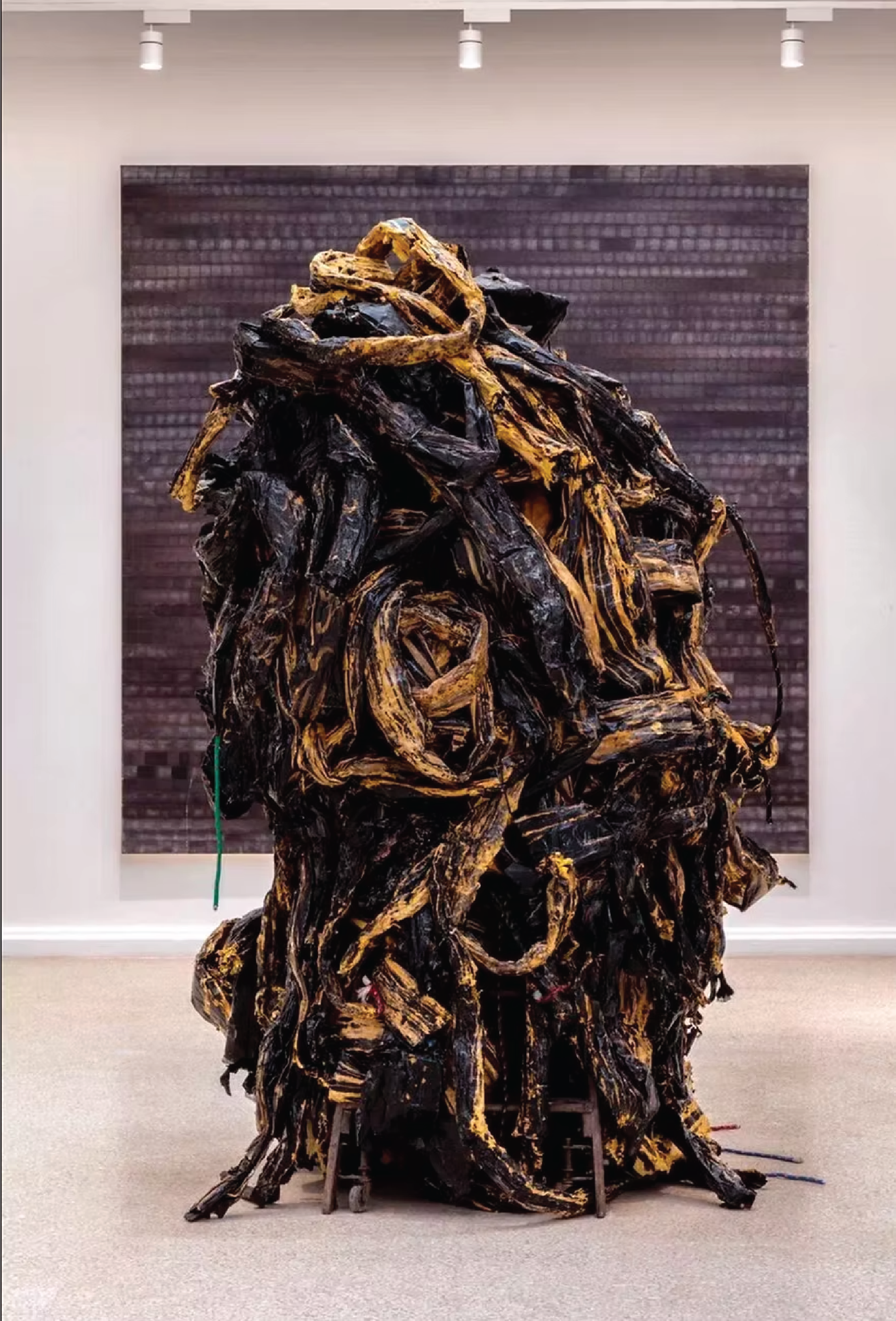 Mark Bradford Medusa 2016 Acrylic, paint, paper, rope, and caulk, dimensions variable image courtesy the artist and Hauser and Wirth photo:Joshua White https://www.theartsection.com/mark-bradford
